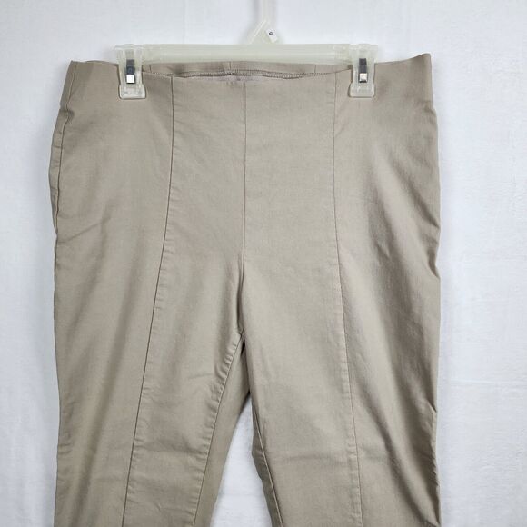 Chicos So Slimming Brigitte Ankle Pants Size 2 US 12 L Beige Pull On Flat Front - Picture 2 of 13